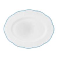 Блюдо овальное, с цветным кантом (голубой) Ø 36 см