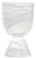 Стакан на ножке d 8 см h 12,5 см, стекло, цвет / декор белый, Atlas