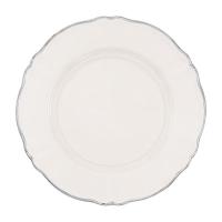 Тарелка мелкая 26 см, цвет молочный, с платиновым ободком, PARISIENNE