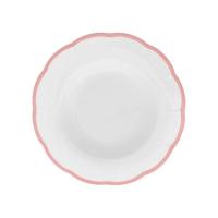Тарелка глубокая с цветным кантом (розовый) Ø 22,8 см