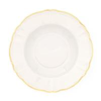 Тарелка глубокая 26,5 см, цвет молочный, с золотым ободком, PARISIENNE