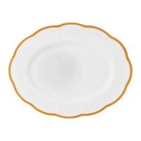 Блюдо овальное, с цветным кантом (охра) Ø 36 см